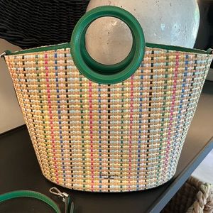 Kate Spade Jena Straw Leather Large Tote